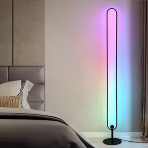 New Design RGB Seven-Color Floor Lamp Remote Bluetooth Voice APP Control U-Shaped Wall Corner Atmosphere Floor Lamp