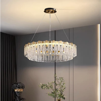 Lustre de luxe postmoderne pour salon, luminaire suspendu en cuivre, verre LED, lumière décorative