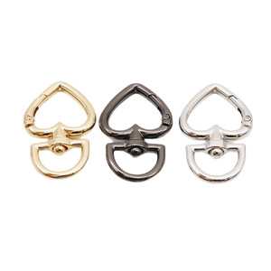 Cierre de aleación de zinc en forma de corazón de 18 mm y 19 mm de diámetro interior para bolsos y joyería - Product Image 4
