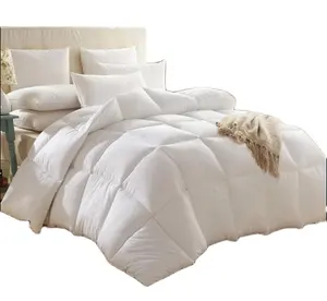 Factory Popular Soft Plain Hotel White Luxury Cotton King Size Duvet Comforter Quilt Set