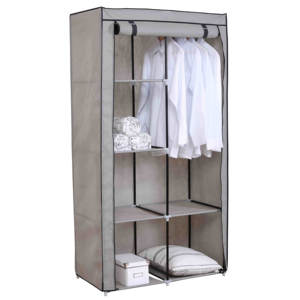 Armoire en tissu pliable avec <span class=keywords><strong>tringle</strong></span> de suspension et étagères, grande capacité, organisateur de rangement de vêtements gain de place - Product Image 1