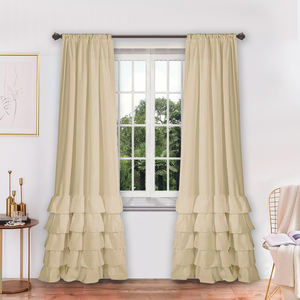 <span class=keywords><strong>Tende</strong></span> oscuranti plissettate moderne Amity con tasche per asta, alta protezione solare, con balze a balza, per camerette e soggiorni, 100% poliestere - Product Image 2