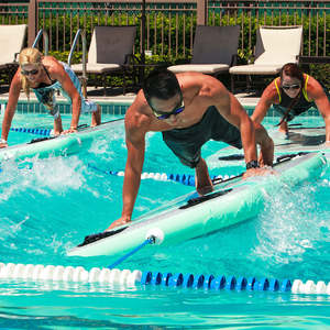 Opblaasbare gymnastiekmat, opvouwbaar, fitness, drijvend aquamat voor zwembad, opblaasbare yogamat op water - Product Image 4