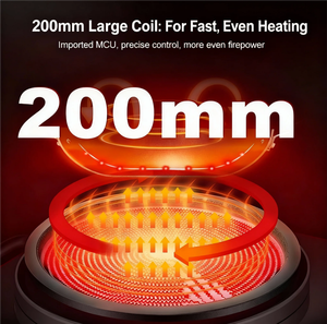 2200W Cuisinière électrique intégrée Plaque chauffante infrarouge Brûleur numérique à vapeur et à ébullition Table de cuisson en céramique Ménage - Product Image 3