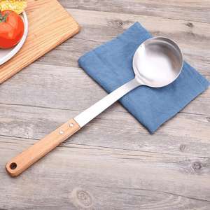Stainless Steel Cooking Utensils Set With Wooden <b>Handles</b> 5 Piece Kitchen Spatulas Slotted Spoon Set For Home Use - Product Image 5