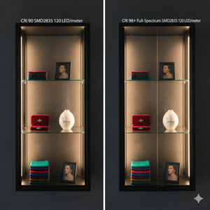 Tira de Luz LED Flexible PERFECT, No Impermeable, SMD2835, 120leds/m, Espectro Completo, CRI98, Un Solo Color, 8/10mm, DC12V/24V - Product Image 6