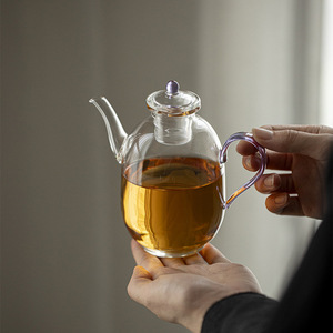 Tetera de Vidrio Estilo Dinastía Song, de Borosilicato de Alta Resistencia al Calor, con Tapa, para Preparar Té - Product Image 1