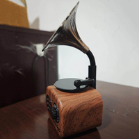 Mini haut-parleur sans fil universel BT avec micro, style rétro classique, USB, AUX, microphones, lecteur de musique portable, cadeau promotionnel de Noël