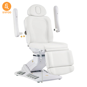 Silla de Belleza Blanca de Lujo con Pedales y Reposabrazos Ajustables - Product Image 4