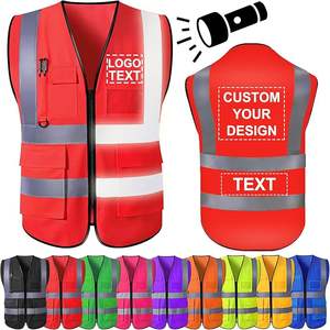 Gilet de sécurité haute visibilité personnalisé, vêtements de travail, logo personnalisé, homologué ANSI, maille respirante avec poches pour la construction et les entreprises - Product Image 3