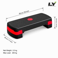 Plataforma de Step Ajustable de 68 cm, Superficie Antideslizante de Panal de Abeja, Apilable, Banco de Ejercicios para Gimnasio en Casa