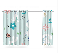 Rideau d'impression de fleurs et de feuilles de lapin blanc rideau occultant en polyester 100% pour chambre d'enfant