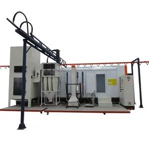 Automatic cyclone powder coating booth for aluminum sections