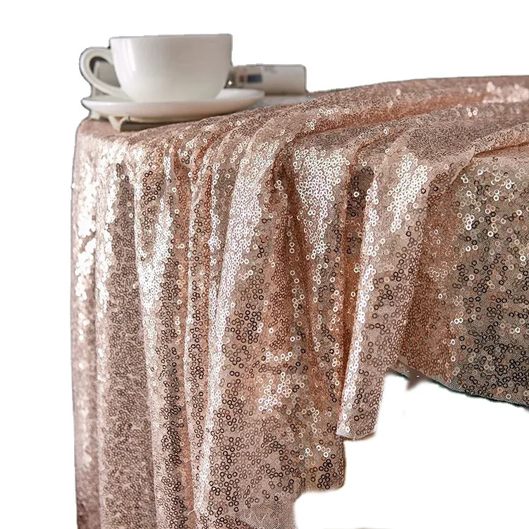 Silver Sequin Satin Dusty Pink Champagne Golden Glitter Tablecloths Round Rectangular Table Cloth For Decoration Tablecloth