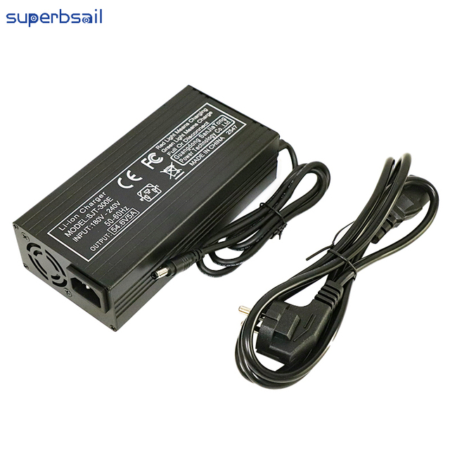 Superbsail 54.6V 5A Charger DC 5.5x2.1 for Scooter Parts Accessories Fast Electric Bike Bicycle Scooter Lithium Battery Charger