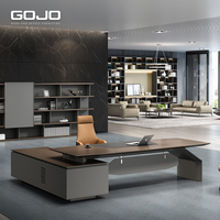 Mobilier de bureau moderne et modulaire de luxe haut de gamme ensemble de chaises de bureau ergonomiques à panneaux en bois pour patron, directeur général, à usage domestique