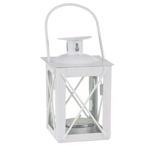 mini cross decorative vintage led white metal lantern everyday hanging or portable metal lantern