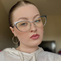 Lunettes top vente or demi-monture lunettes oeil de chat anti lumière bleue lunettes de mode adultes femmes lunettes