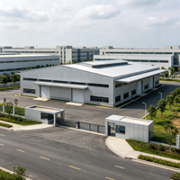 Atelier en structure métallique préfabriquée robuste, certification ISO9001/CE, durée de vie de 70 ans, pour stockage et distribution industriels