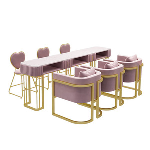Mesa y Silla <span class=keywords><strong>de</strong></span> Manicura <span class=keywords><strong>de</strong></span> Estilo Nuevo, Mesa <span class=keywords><strong>de</strong></span> Manicura <span class=keywords><strong>de</strong></span> Metal, Silla Individual o Doble, Muebles Modernos para Salón, Silla <span class=keywords><strong>de</strong></span> Manicura Profesional - Product Image 5