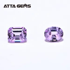 ATTA Synthetic Diamond YAG Yttrium Aluminum Garnet Emerald Cut Purple Gemstone For Diamond Substitute