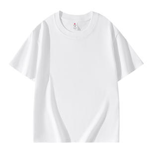 T-shirt unisexe personnalisé OEM, 100% coton 260g, blanc uni, coupe ample, manches courtes, impression de logo. - Product Image 3