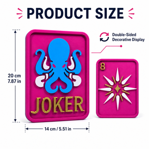 Ornement de bureau en relief de pieuvre, style carte Joker, imprimé en 3D, objet de collection, décoration d'intérieur - Product Image 2