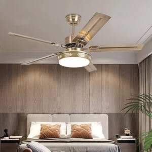 C158 American Retro Bar LED Ventilador Luz Viento grande Ventilador de techo comercial Luz Ventilador de metal con luz para el hogar Comedor Sala de estar - Product Image 5