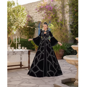 Vestido de Noche Largo sin Mangas de Satén de Seda 100% de Diseñador de Lujo, Elegante Vestido de Fiesta Vintage con Bordado Ecológico y Modesto - Product Image 2