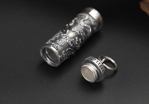 Cổ Điển 925 Sterling Bạc Rồng Mặt Dây Chuyền Cho Nam Giới Tự Làm Độc Đáo Vòng Cổ Món Quà Động Vật Rồng Charms <span class=keywords><strong>Ghau</strong></span> Cầu Nguyện Hộp Mặt Dây Chuyền - Product Image 2