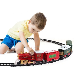Samtoy Festival Party à piles vapeur fumée fente chemin de fer Rail <span class=keywords><strong>voiture</strong></span> Trace piste jouet Train de Noël avec lumière et musique - Product Image 2