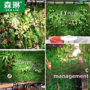 Simulation Plant <strong>Flowers</strong> Green <strong>Wall</strong> Plastic Indoor Outdoor Artificial Wedding <strong>Fake</strong> Lawn <strong>Wall</strong> Hanging Floral Art Decoration - Product Image 1