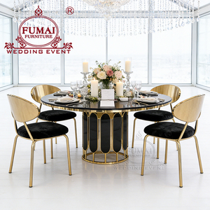 Modern Wedding Hotel Furniture Silver Metal Stand <b>White</b> <b>Round</b> Center Banquet <b>Dining</b> Room <b>Table</b> Outdoor - Product Image 4