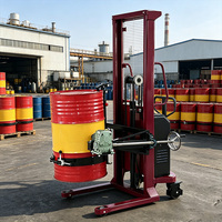 Rotateur de fûts électrique 1500 mm à manivelle manuelle, capacité 450 kg, basculeur hydraulique pour fûts d'huile pour atelier