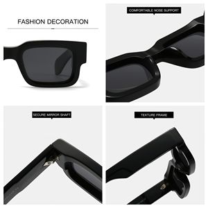 Lunettes de soleil épaisses en acétate pour femmes 2025 Lunettes de soleil rétro pour hommes Lunettes de soleil vintage à la mode ovales polarisées UV - Product Image 5