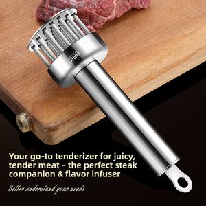 Aiguille de tendre-viande pour steak, outil à piquer la viande, brochettes de cuisson, tendre-viande pour bœuf, gadget à découper les tendons, rebond automatique - Product Image 4