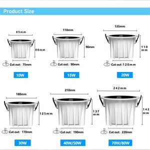 Downlight noir rondelle murale lumière réglable blanc aluminium <span class=keywords><strong>Cube</strong></span> Downlight boîtier ampoule lumière du jour haut fournisseur Led Downlight - Product Image 4