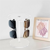 Support de lunettes de soleil en acrylique avec support rotatif à 360 degrés pour lunettes de vue, organisateur de table en verre transparent