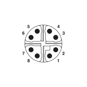 M12 nam phía trước khóa kết nối chèn 8 pin IP67 IP68 kim loại chủ đề x Mã phích cắm - Product Image 4