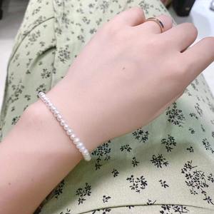 Bracelet de perles d'eau douce de 3 mm de style minimaliste Wenchi, perles authentiques presque rondes pour superposition, idéal pour la Saint-Valentin, Chine - Product Image 4