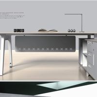 Meuble de bureau d'usine : Cadre métallique avec pieds de meuble et armoire intégrée pour bureau de direction informatique