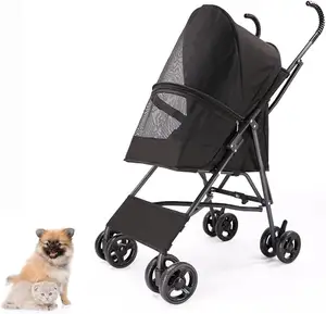 Baixo MOQ luxo dobrável Pet Stroller para Gatos e Cães, portátil Dog Stroller pet carrier japão, Leve pet trolley