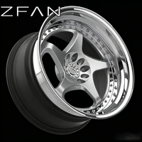 Rines de Aleación ZFAN 5x100 112 114.3 120 de 17-20 Pulgadas, 2 Piezas, Forjados en 6061-T6, Cinco Radios, Acabado Espejo, Compatibles con Nissan GTR 370Z, Audi S3, M2