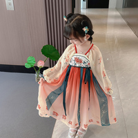 Gaun Hanfu Cina Desain Peony Gaya Gadis Kualitas Bagus Logo Kustom Vestidos Hanfu