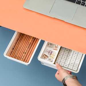 Wholesale Plastic Office Sundries Stationery Organizer Storage Box Under the Table Drawer Organizer Sliding Box