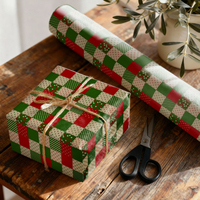 Kertas Kado Natal Berlapis Kraft 5m Ramah Lingkungan untuk Pembungkus Kado Liburan, Kemasan Buket Bunga, Dekorasi Rumah