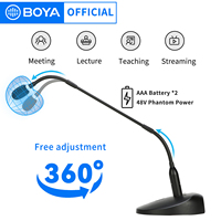 Microphone de bureau col de cygne filaire XLR cardioïde BOYA BY-GM18CB pour ordinateur, PC, studio, discours, conférences, vidéo, réunions en direct