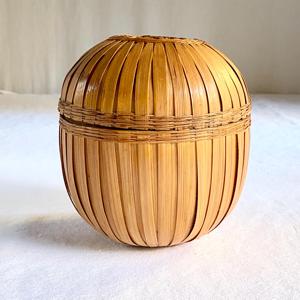 Cesta de Bambú Vintage China con Tapa, Caja Redonda Tejida a Mano para Almacenamiento, Caja de Té, Decoración Wabi Sabi, Proveedor OEM Vietnam - Product Image 3