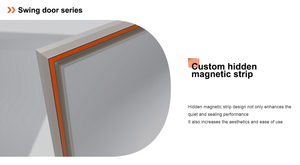 Porte battante automatique intelligente au design minimaliste moderne Verre français en aluminium pour l'intérieur de la maison Salle de bain - Product Image 6