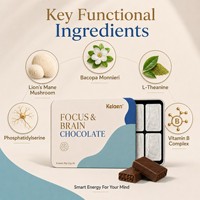Barra de Suplemento Dietético de Chocolate Kelaen Focus and Brain, 8 Piezas de 96g para el Aprendizaje y el Trabajo